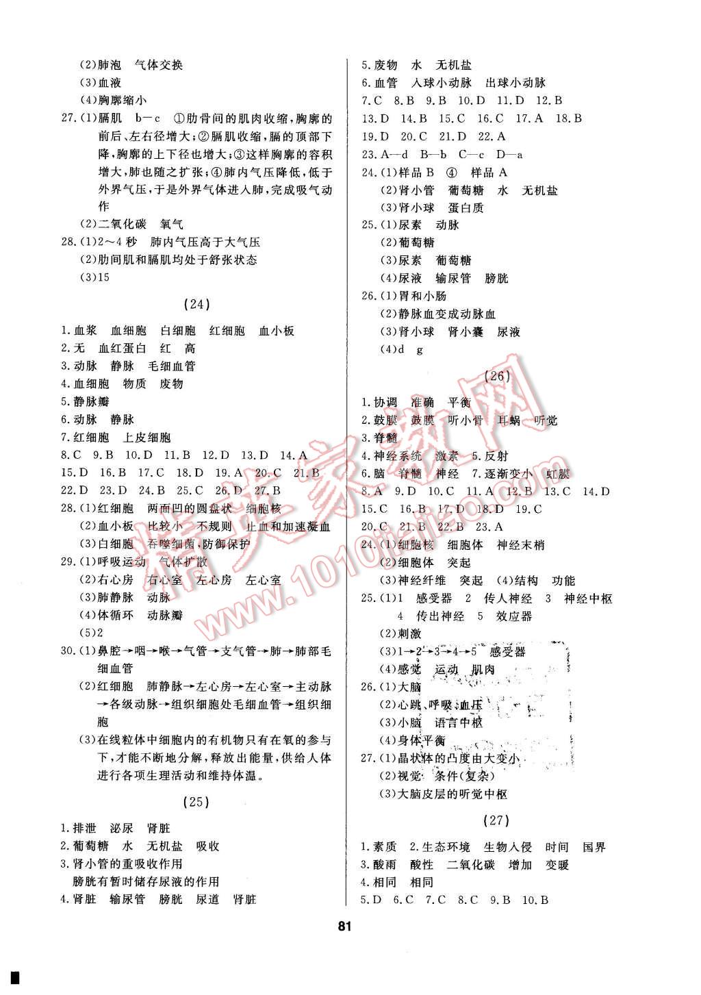 2016年試題優(yōu)化課堂同步七年級(jí)生物下冊(cè)人教版 第7頁(yè)