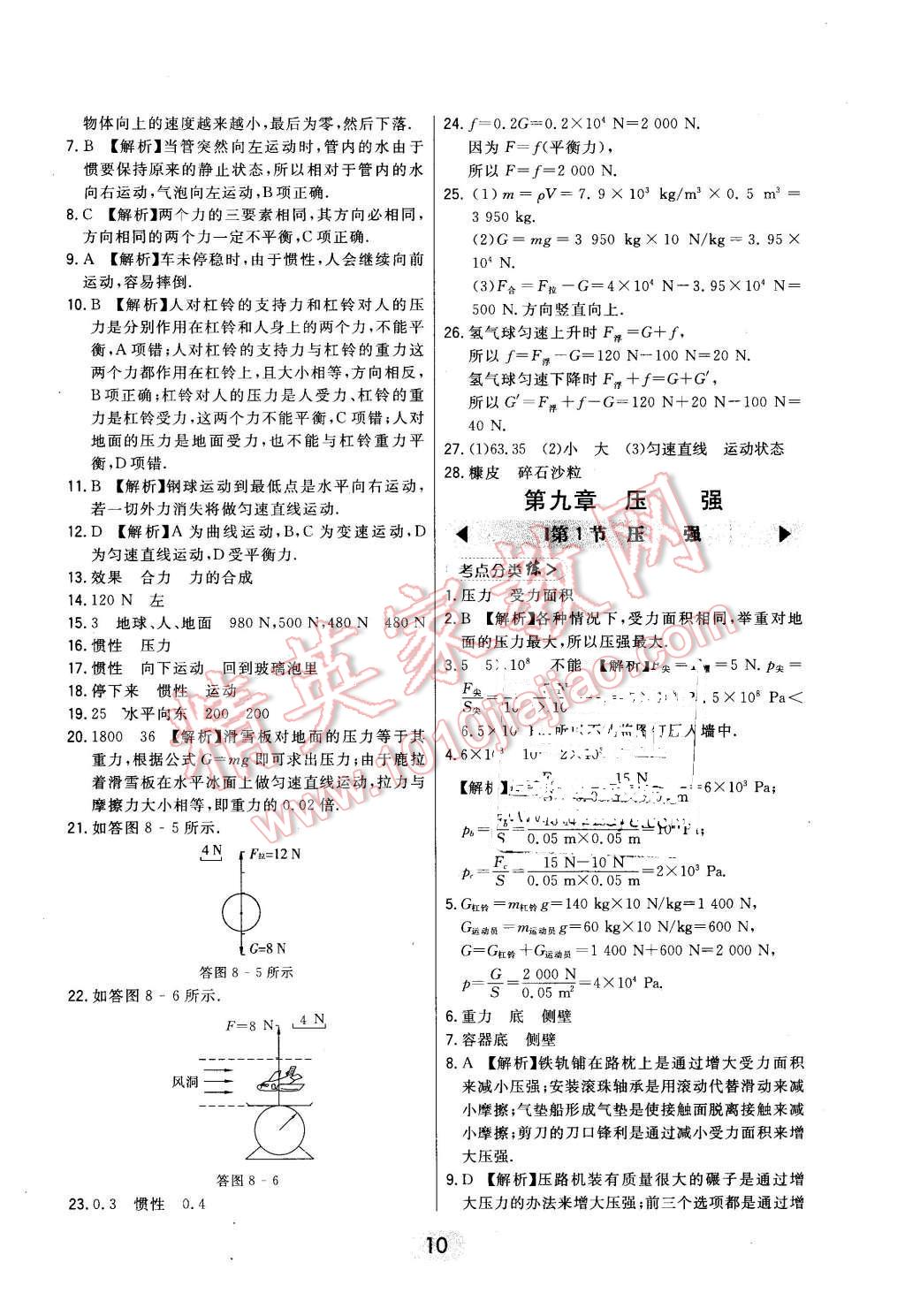 2016年北大綠卡課時(shí)同步講練八年級(jí)物理下冊(cè)教科版 第10頁(yè)