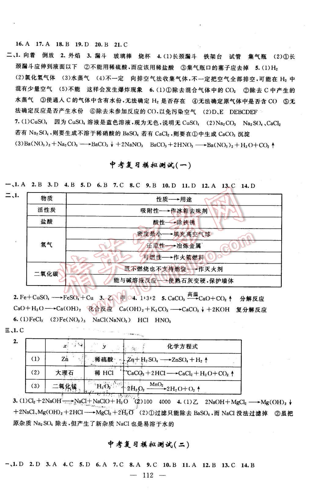 2016年鐘書金牌金試卷九年級化學(xué)下冊 第8頁