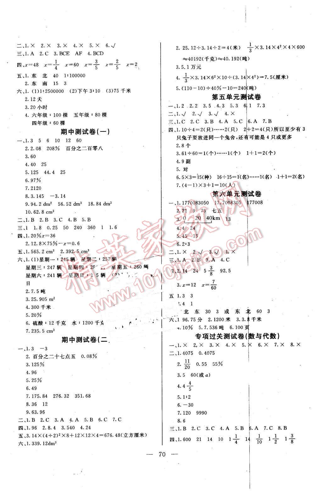 2016年黄冈教程全优冲刺100分小升初六年级数学下册人教版 第2页