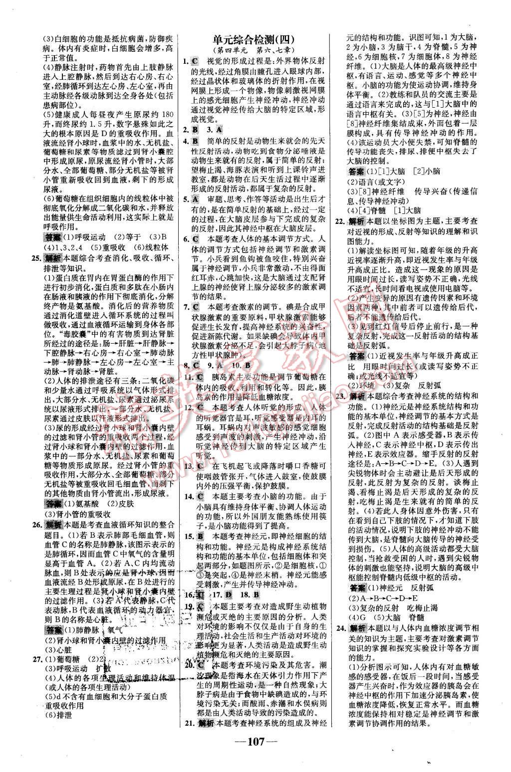 2016年世纪金榜百练百胜七年级生物下册人教版 第23页