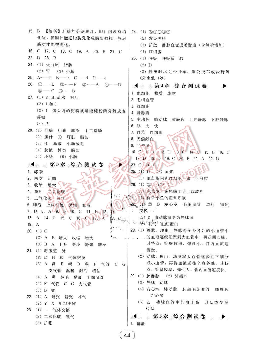 2016年北大绿卡课时同步讲练七年级生物下册人教版 第12页