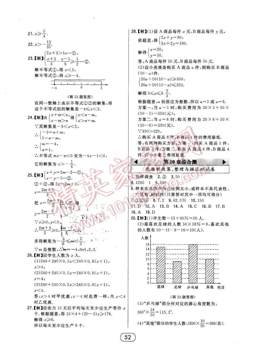 2016年北大绿卡七年级数学下册人教版 第20页