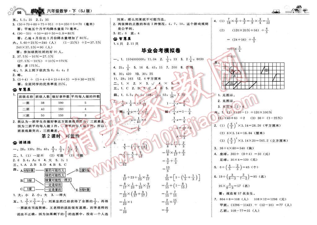 2016年综合应用创新题典中点六年级数学下册苏教版 第16页