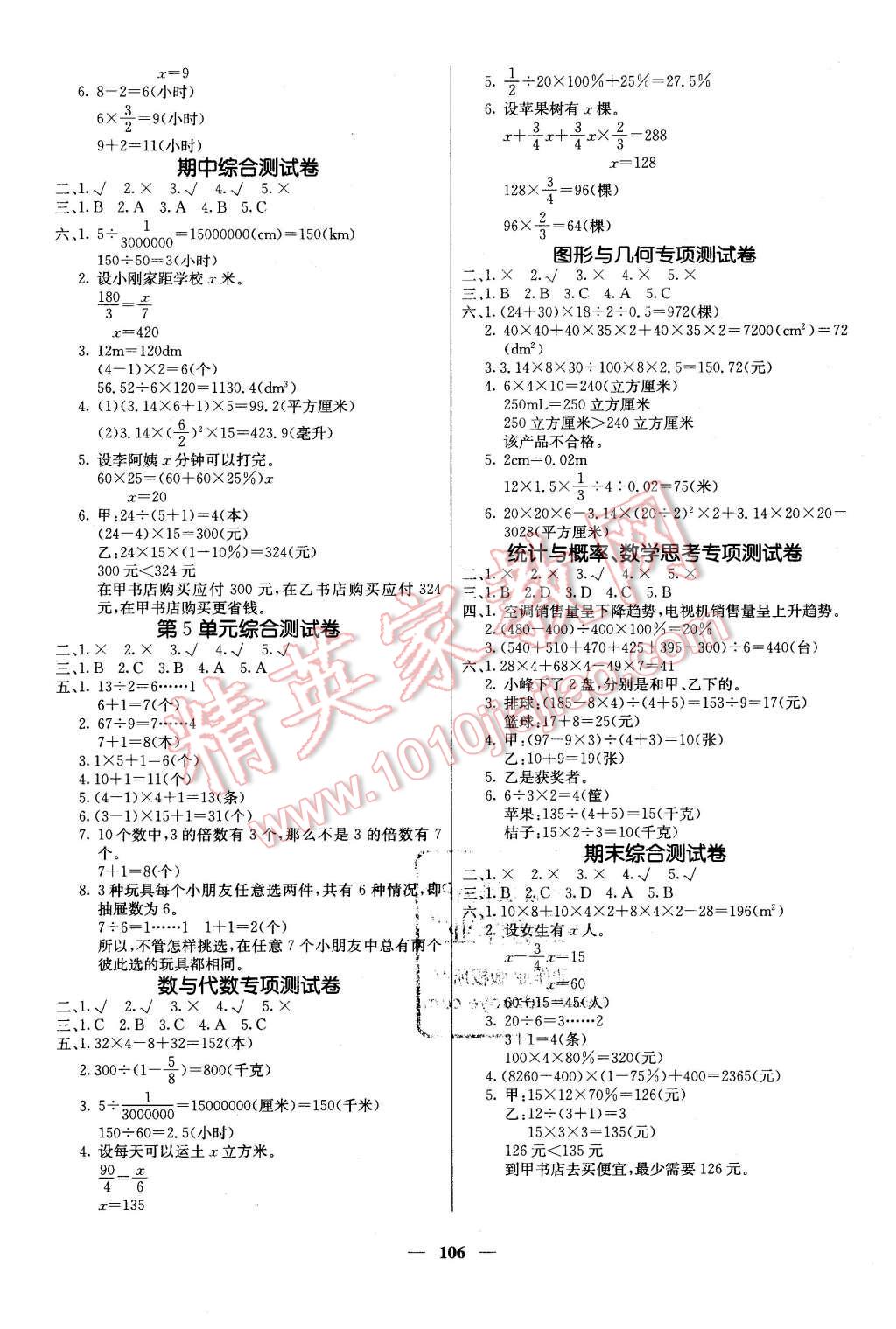 2016年課堂點(diǎn)睛六年級(jí)數(shù)學(xué)下冊(cè)人教版 第7頁(yè)