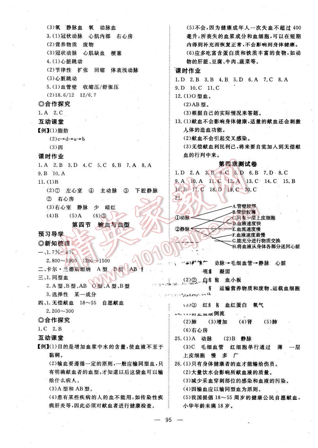 2016年351高效课堂导学案七年级生物下册人教版 第7页