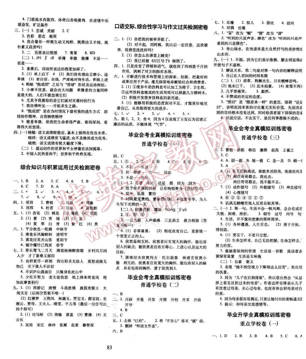 2016年期末沖刺100分六年級語文下冊蘇教版 第3頁