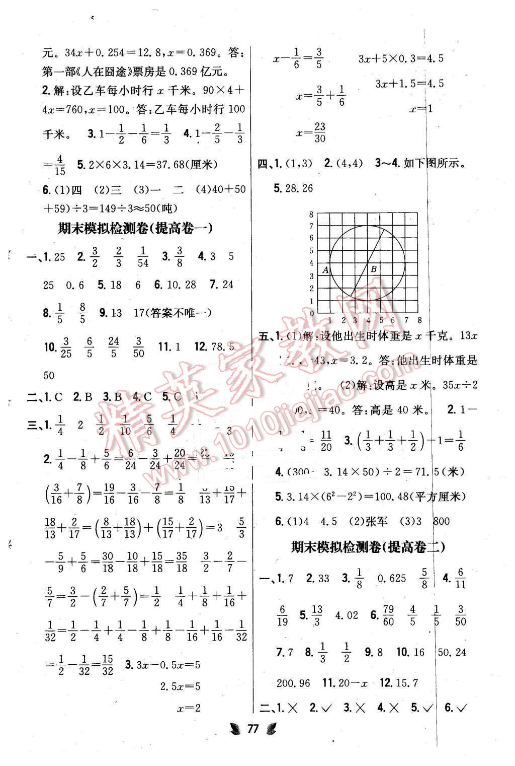 2016年小學(xué)教材完全考卷五年級數(shù)學(xué)下冊江蘇版 第9頁