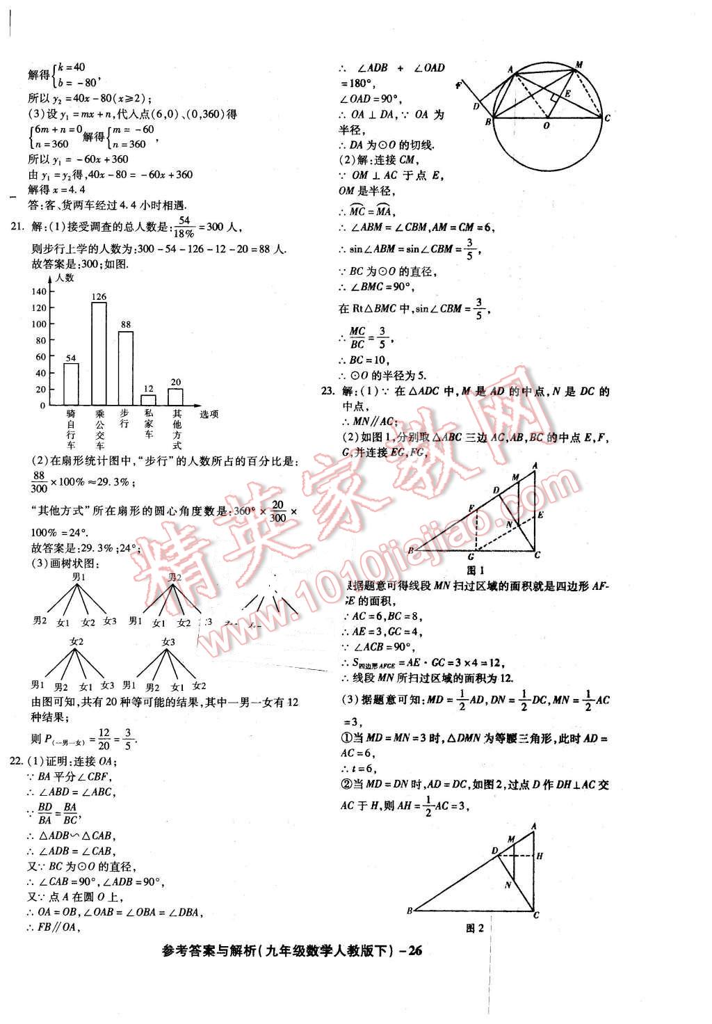 2016年練考通全優(yōu)卷九年級數(shù)學(xué)下冊人教版 第26頁