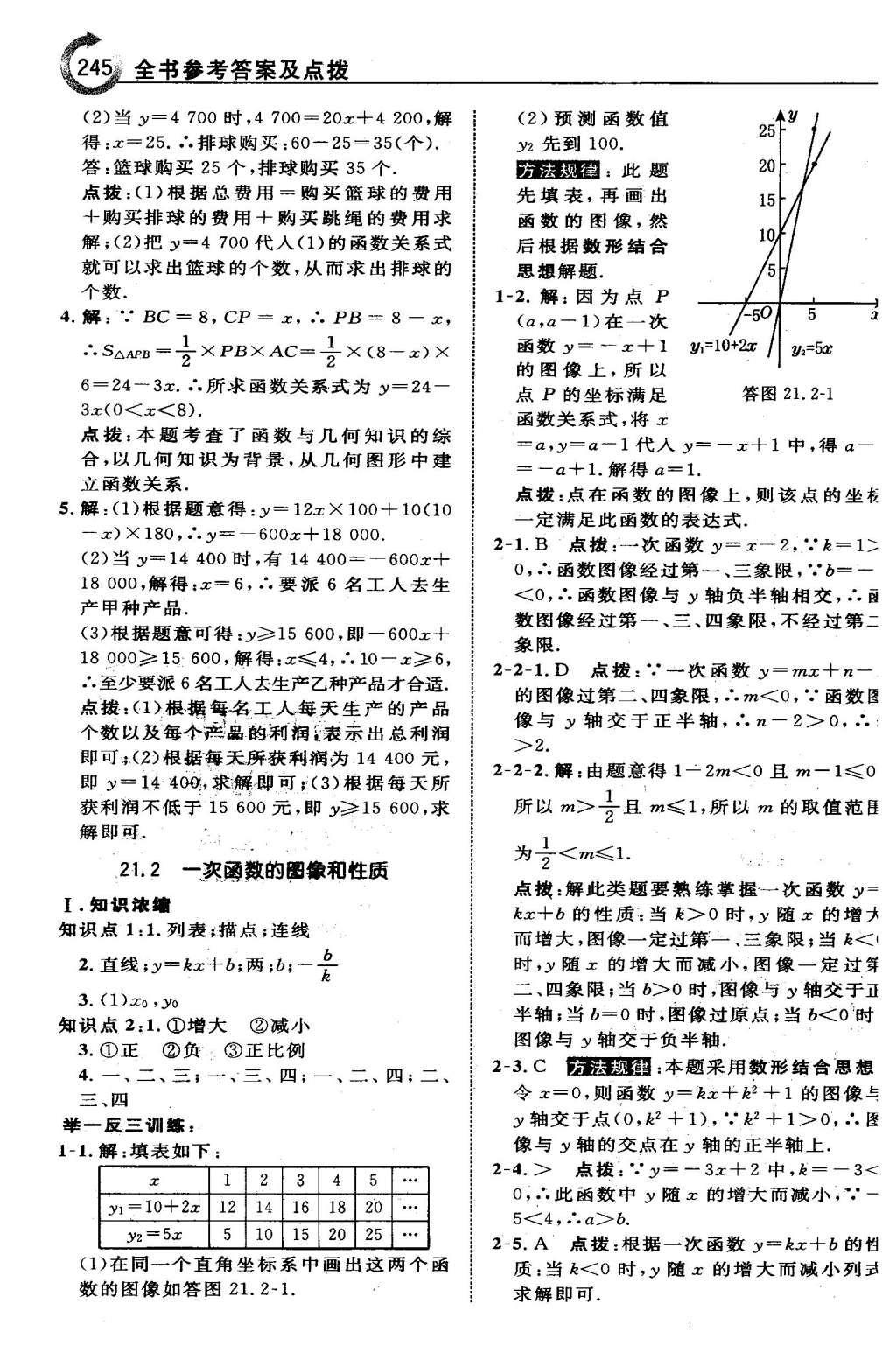 2016年特高級教師點撥八年級數(shù)學(xué)下冊冀教版 第二十一章  一次函數(shù)第30頁