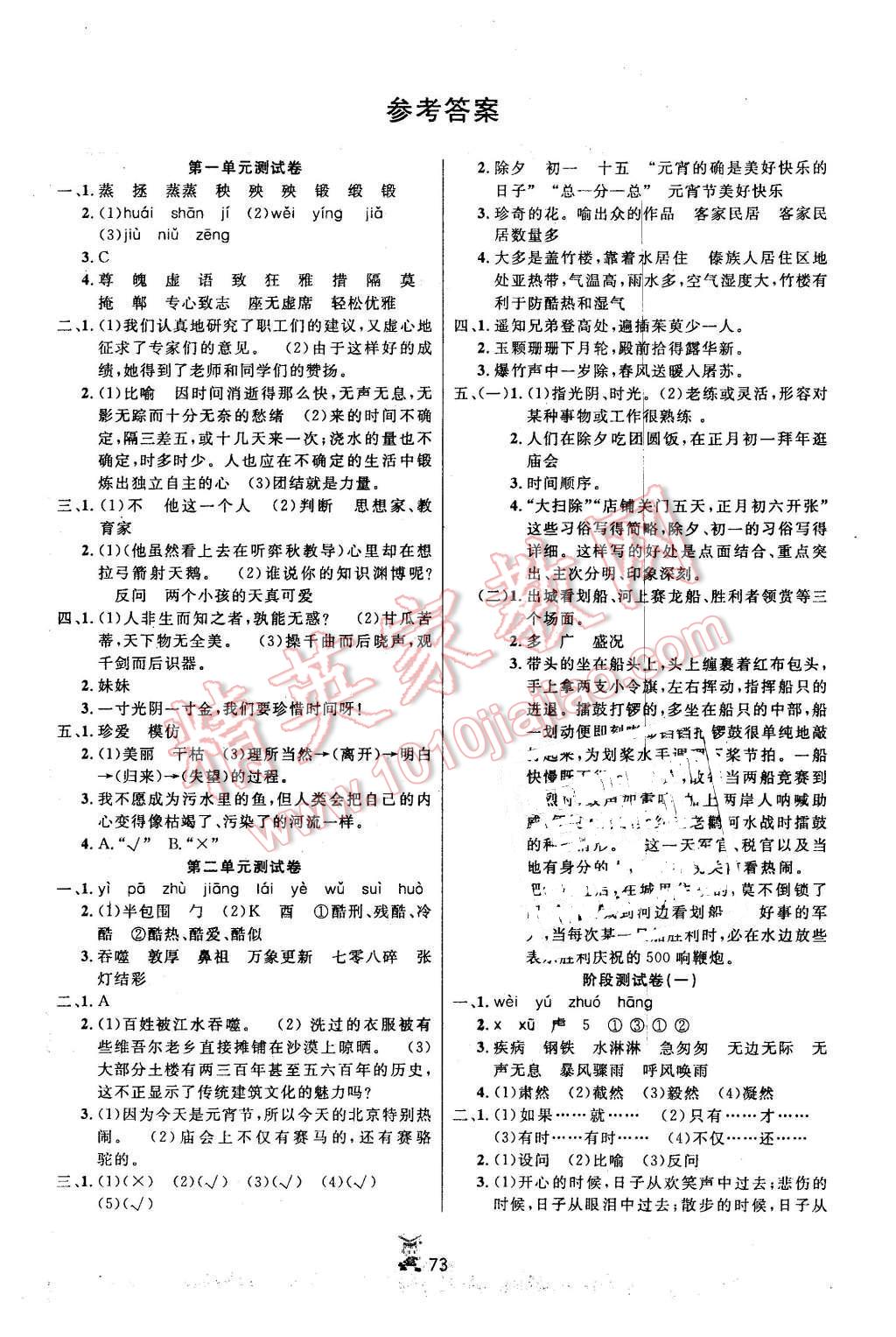 2016年百分金卷奪冠密題六年級語文下冊人教版 第1頁