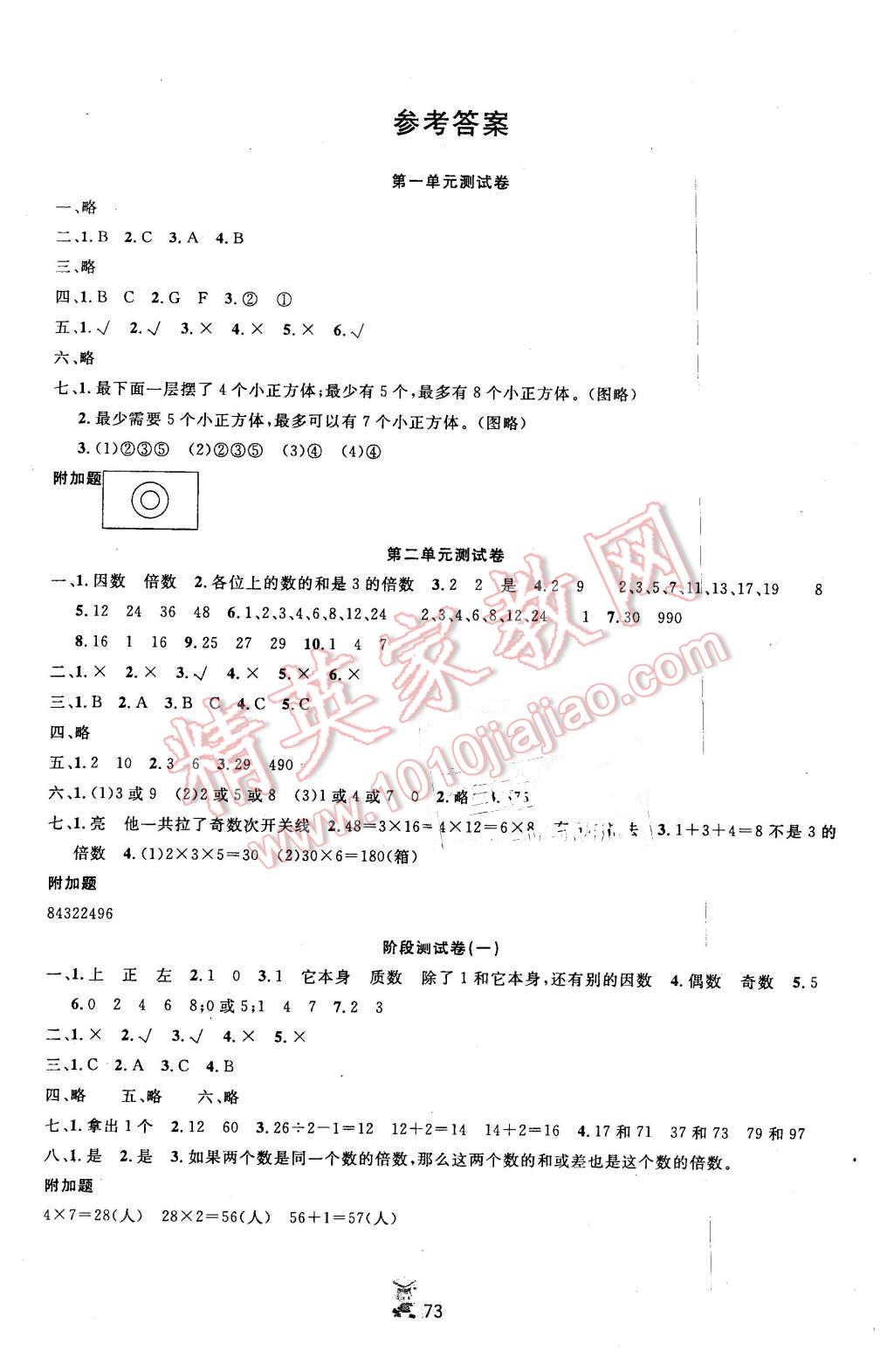 2016年百分金卷夺冠密题五年级数学下册人教版 第1页