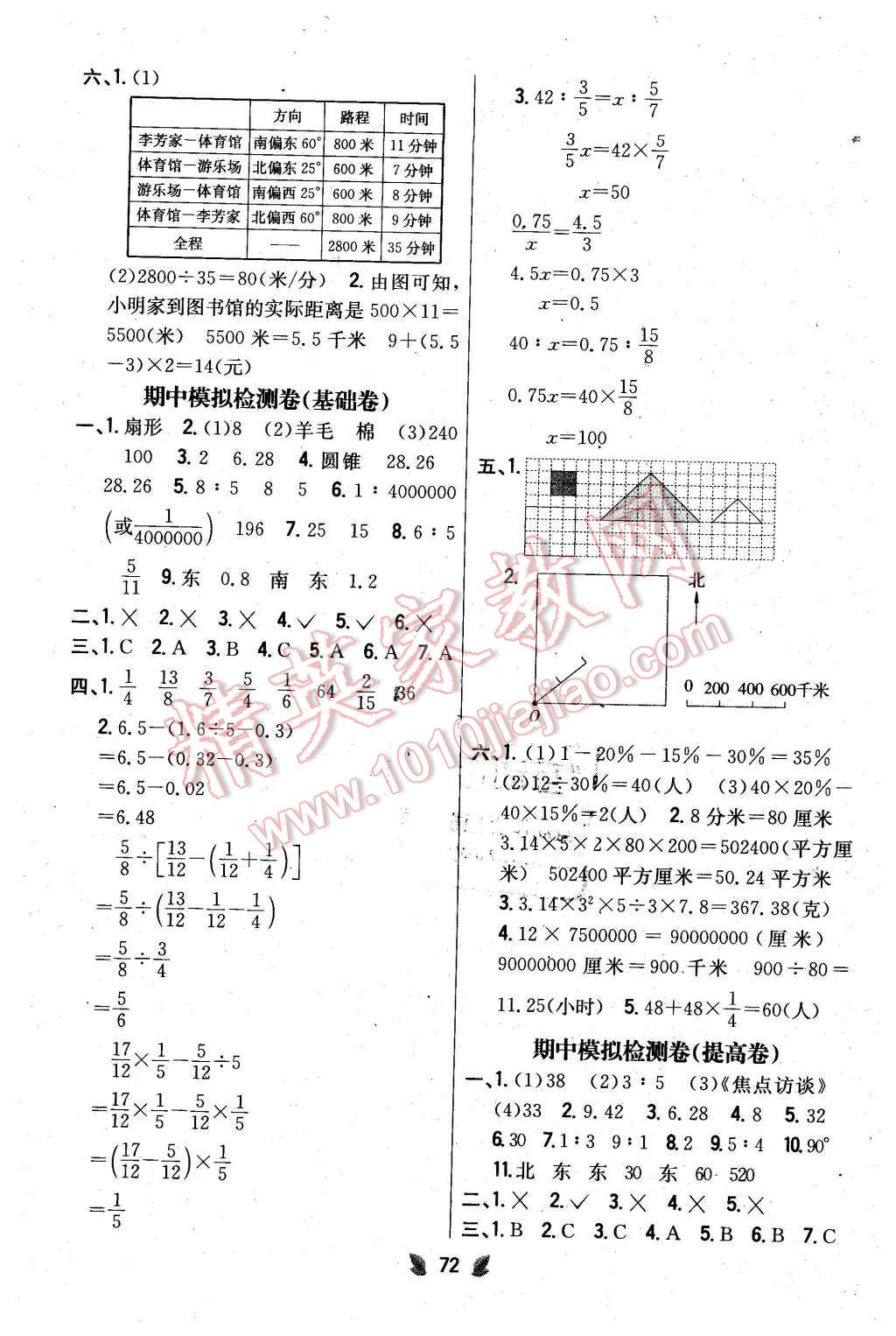 2016年小學(xué)教材完全考卷六年級數(shù)學(xué)下冊江蘇版 第4頁