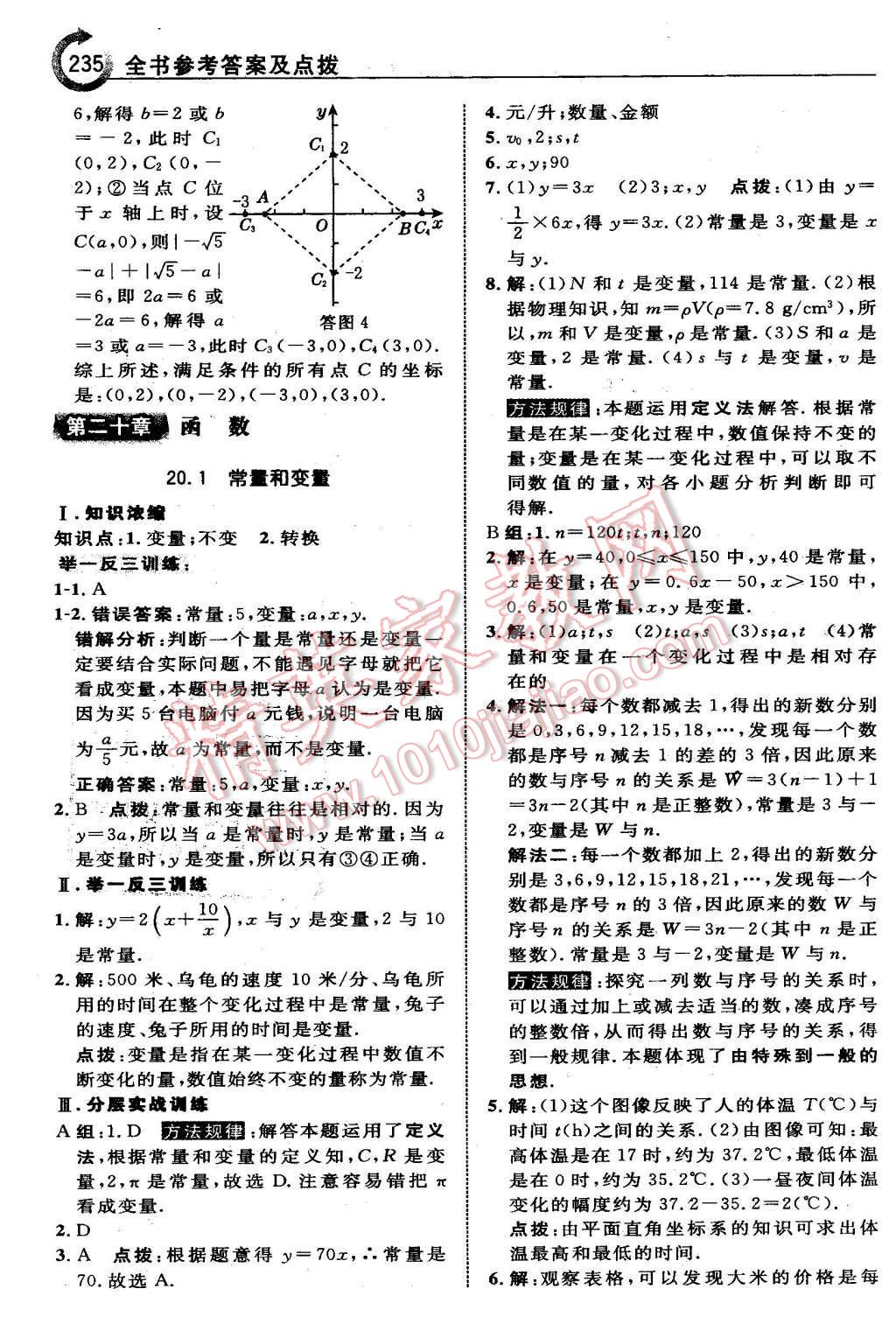 2016年特高級教師點撥八年級數(shù)學(xué)下冊冀教版 第二十章  函數(shù)第19頁