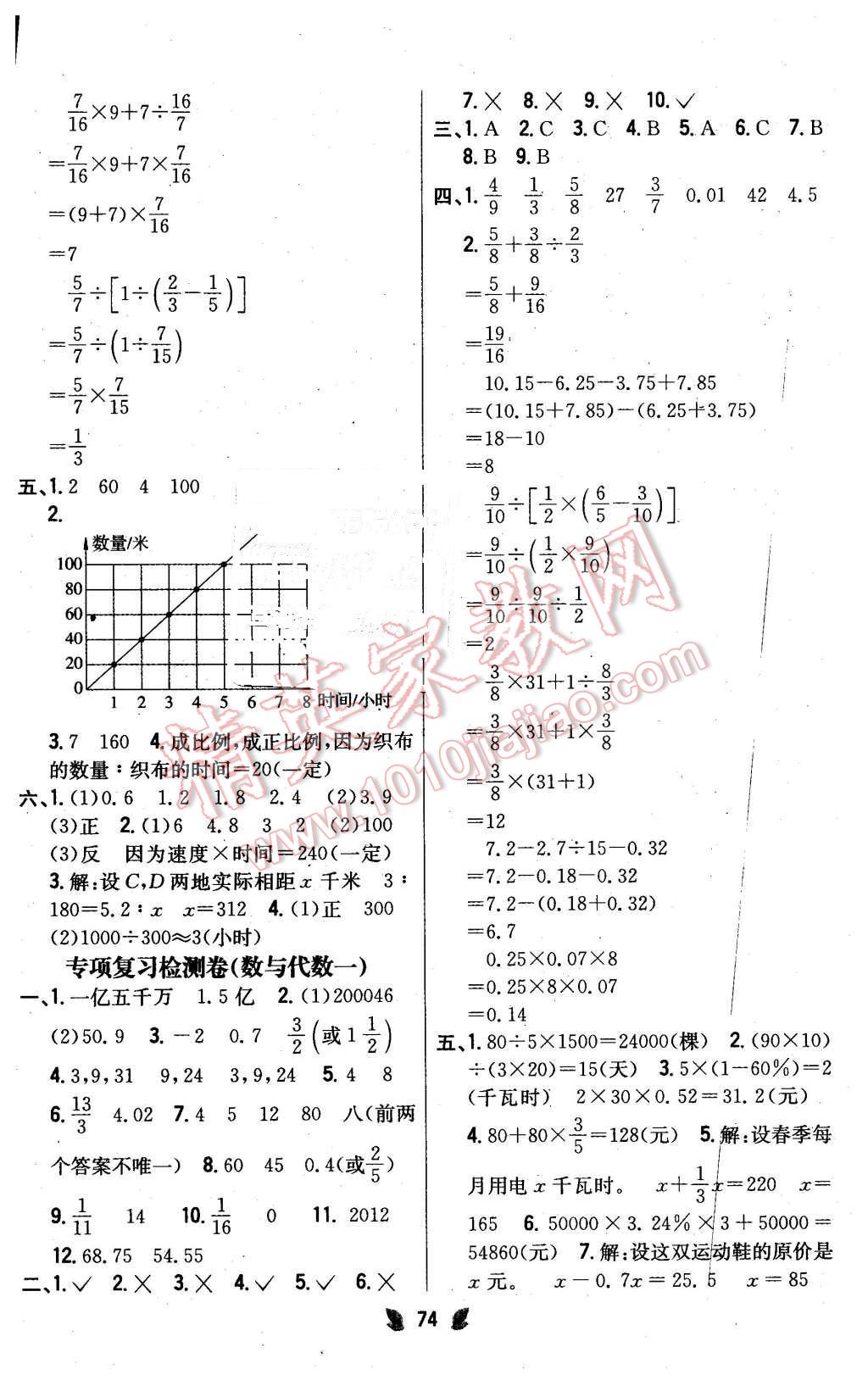 2016年小學(xué)教材完全考卷六年級(jí)數(shù)學(xué)下冊(cè)江蘇版 第6頁