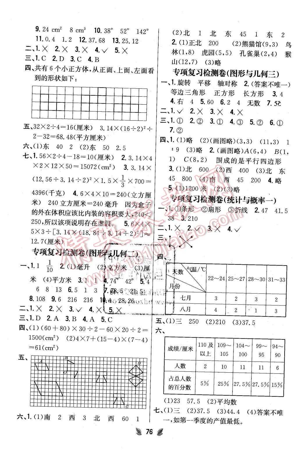 2016年小學(xué)教材完全考卷六年級數(shù)學(xué)下冊北師大版 第4頁