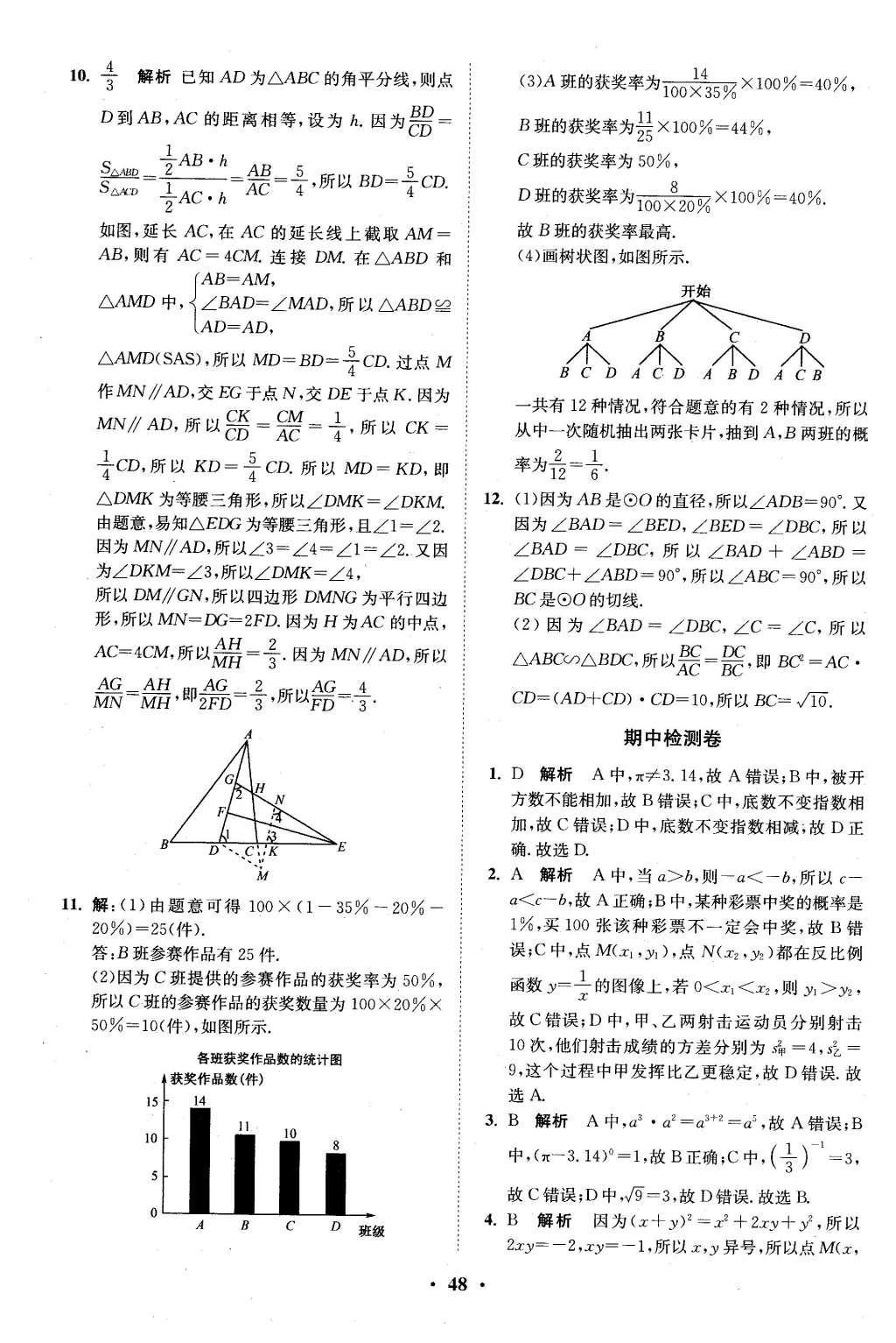 2016年初中數(shù)學(xué)小題狂做九年級(jí)下冊(cè)蘇科版基礎(chǔ)版 滾動(dòng)強(qiáng)化答案第49頁(yè)