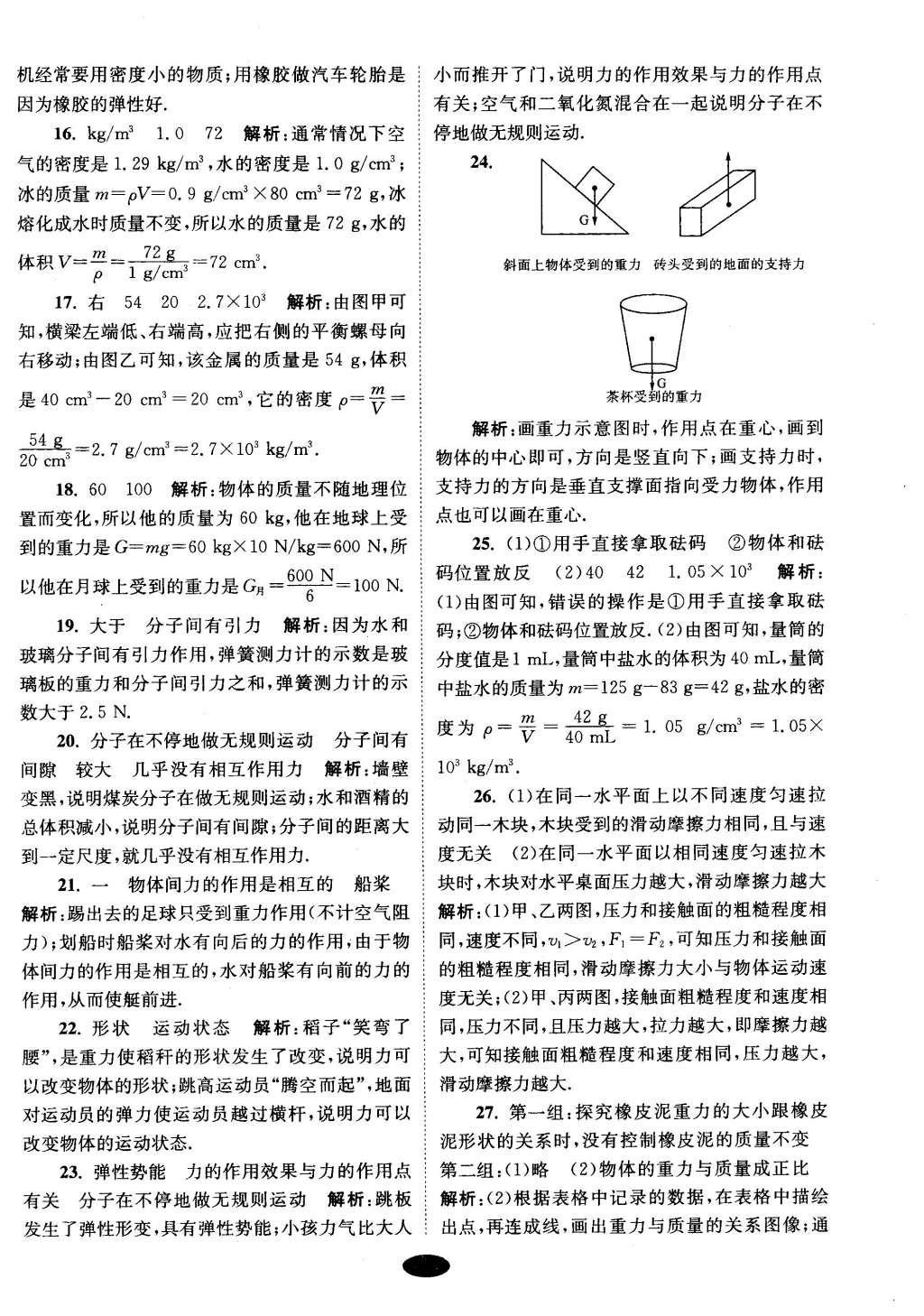 2016年初中物理小題狂做八年級下冊蘇科版提優(yōu)版 檢測卷答案第44頁