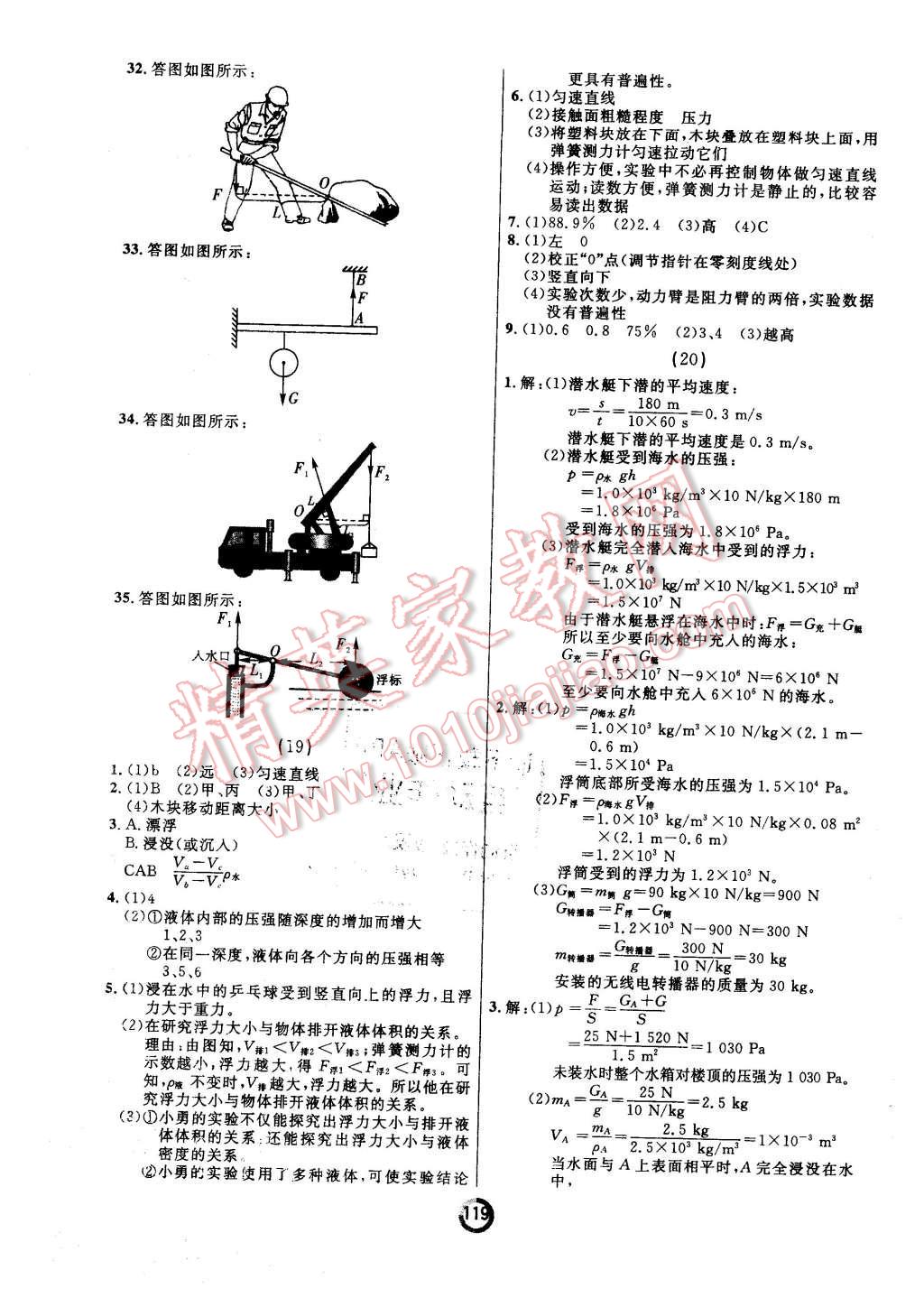 2016年誠(chéng)成教育學(xué)業(yè)評(píng)價(jià)八年級(jí)物理下冊(cè)人教版 第11頁