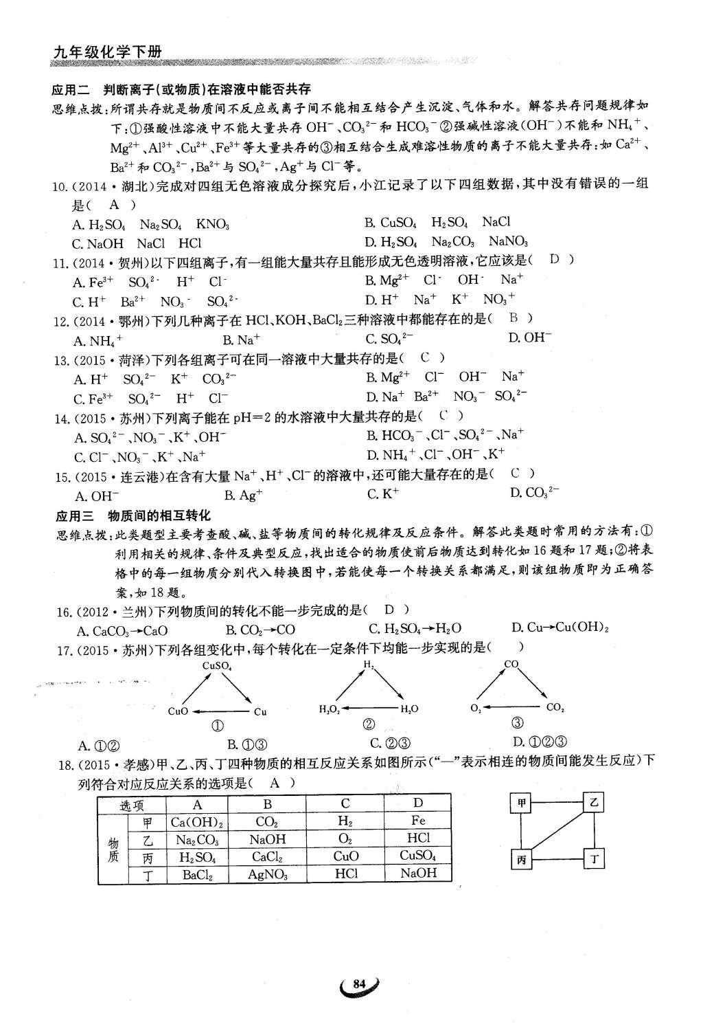 2016年思維新觀察九年級化學下冊人教版 第十一單元  鹽    化肥第118頁