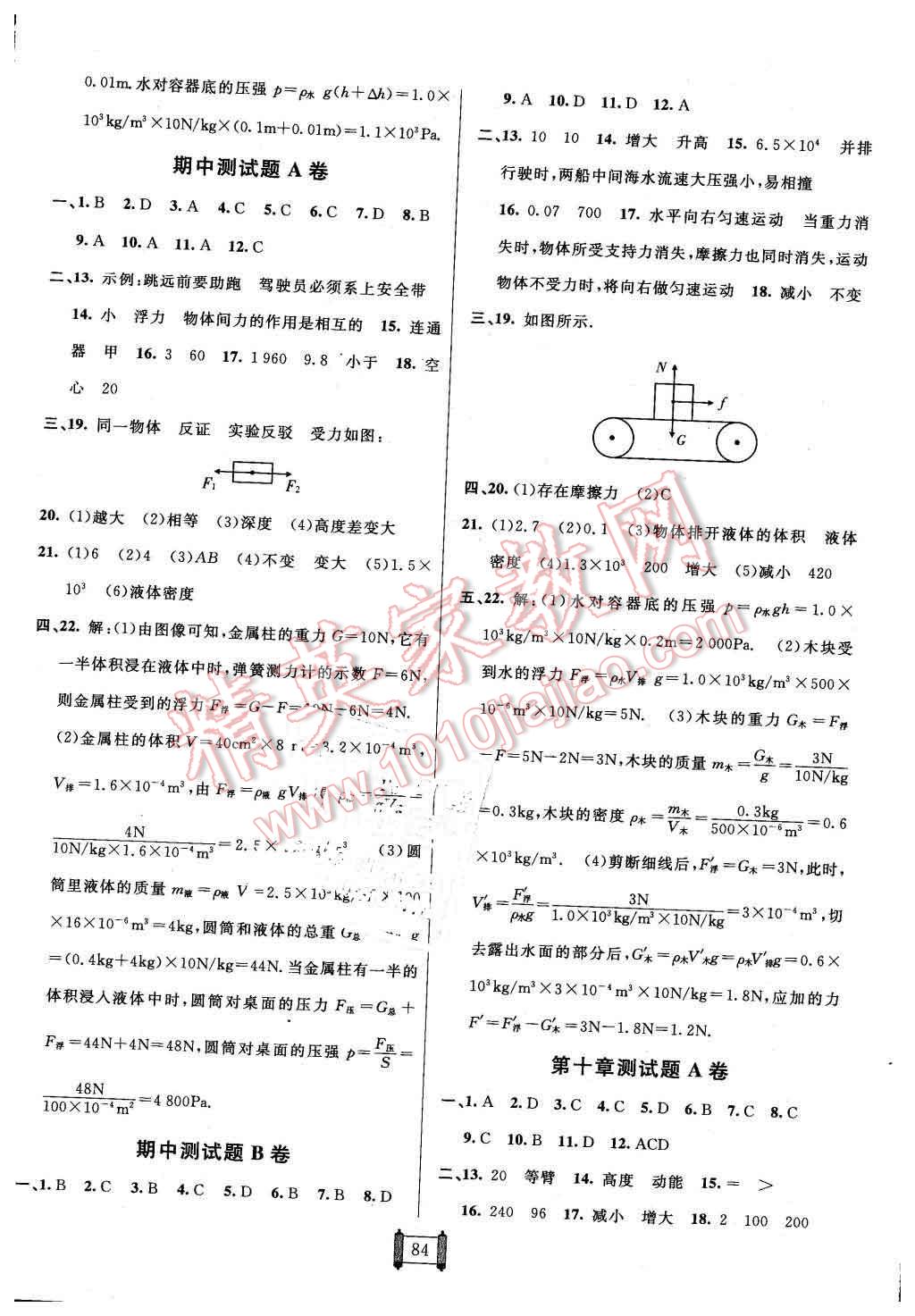 2016年海淀單元測試AB卷八年級物理下冊滬科版 第4頁