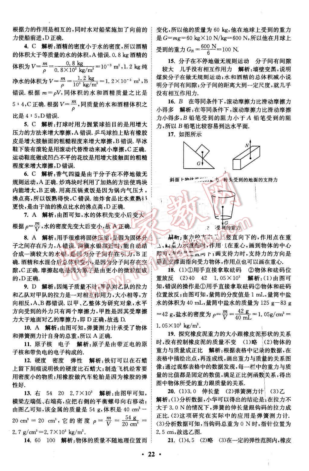 2016年初中物理小題狂做八年級(jí)下冊(cè)蘇科版基礎(chǔ)版 第22頁