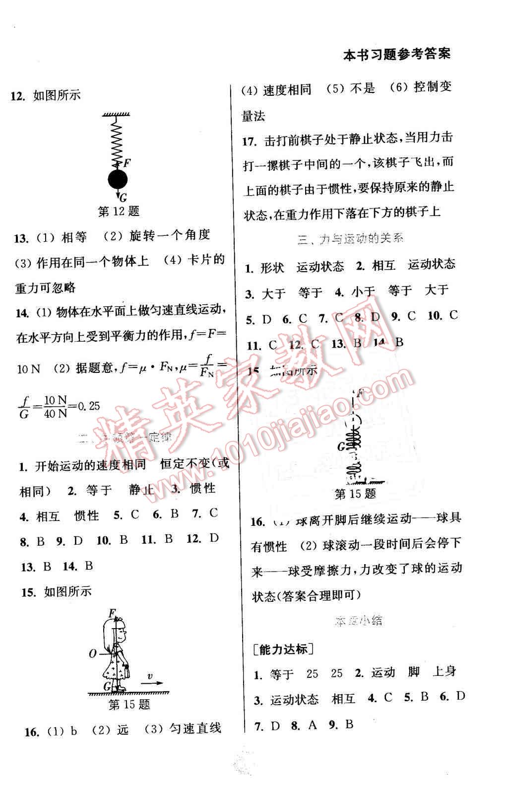 2016年通城學(xué)典非常課課通八年級(jí)物理下冊(cè)蘇科版 第7頁