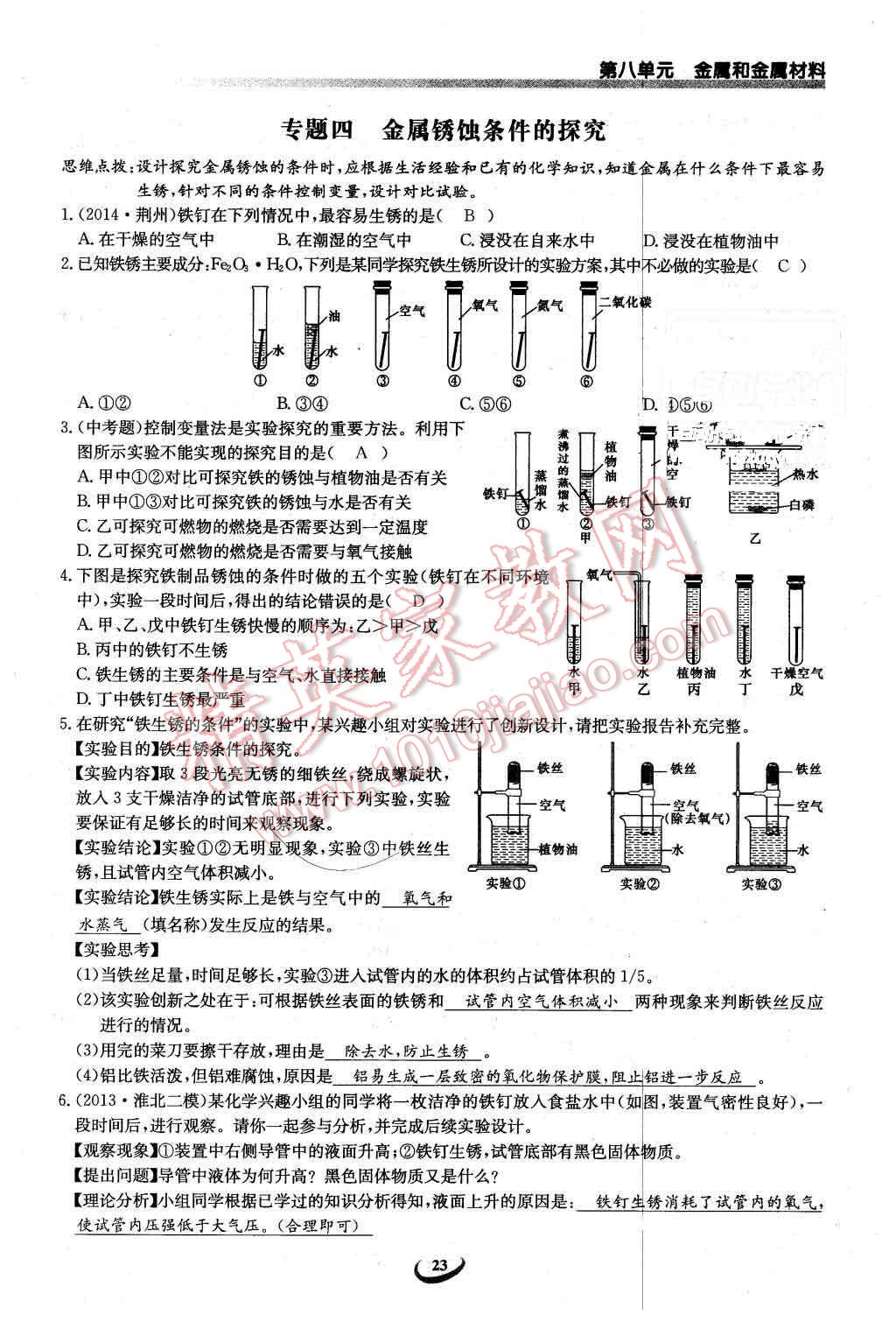 2016年思維新觀察九年級化學(xué)下冊人教版 第23頁