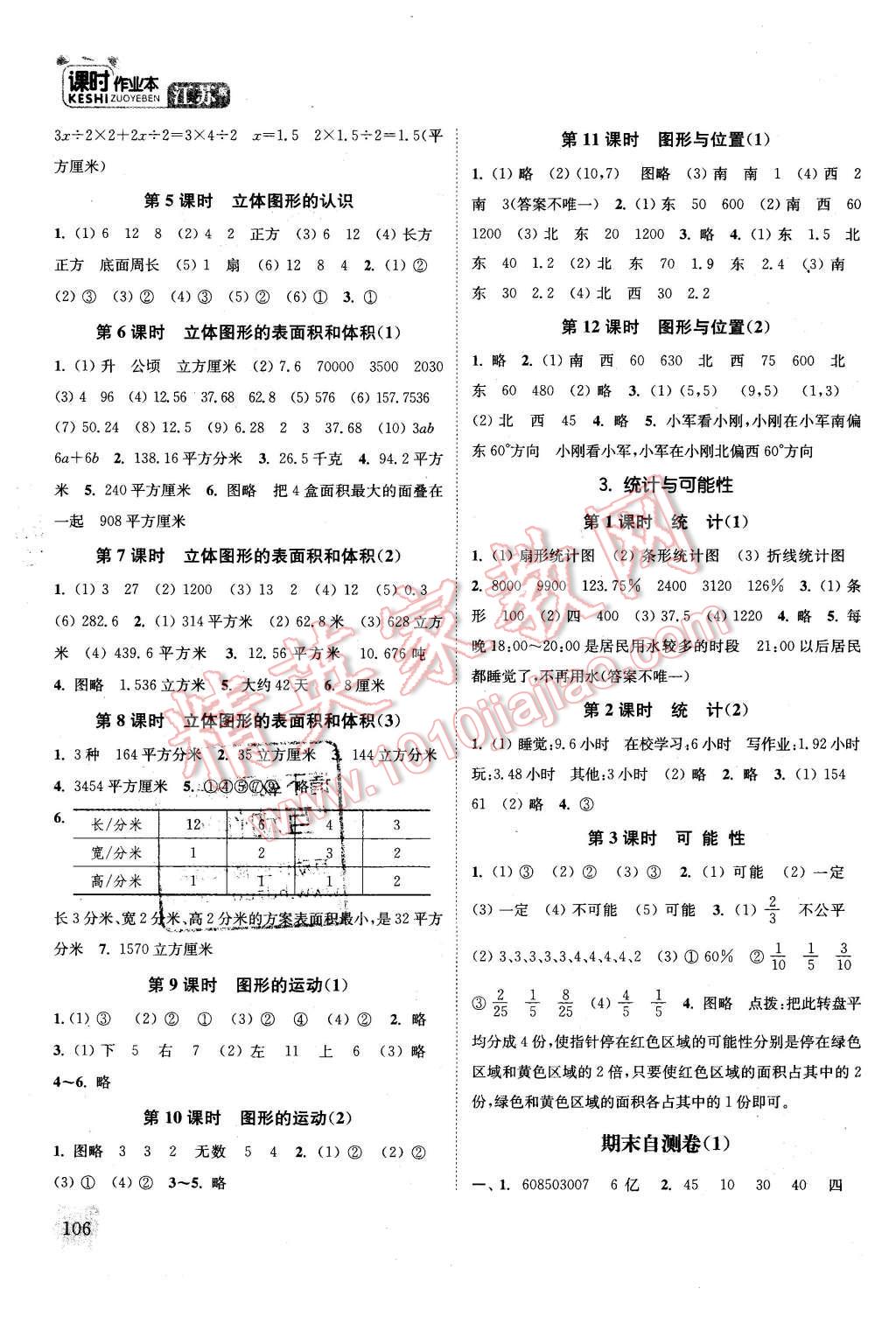 2016年通城學(xué)典課時作業(yè)本六年級數(shù)學(xué)下冊江蘇版 第8頁