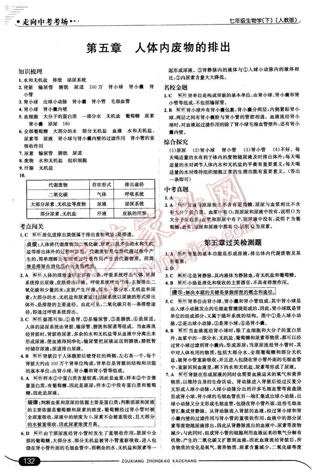 2016年走向中考考場(chǎng)七年級(jí)生物學(xué)下冊(cè)人教版 第14頁(yè)