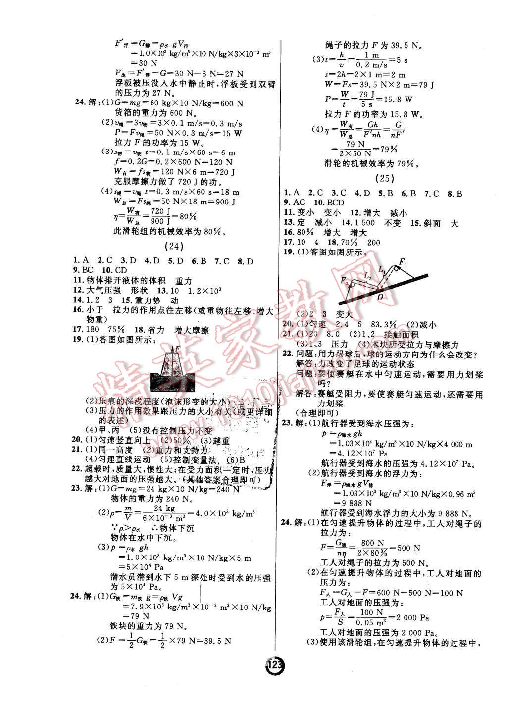 2016年誠(chéng)成教育學(xué)業(yè)評(píng)價(jià)八年級(jí)物理下冊(cè)人教版 第15頁