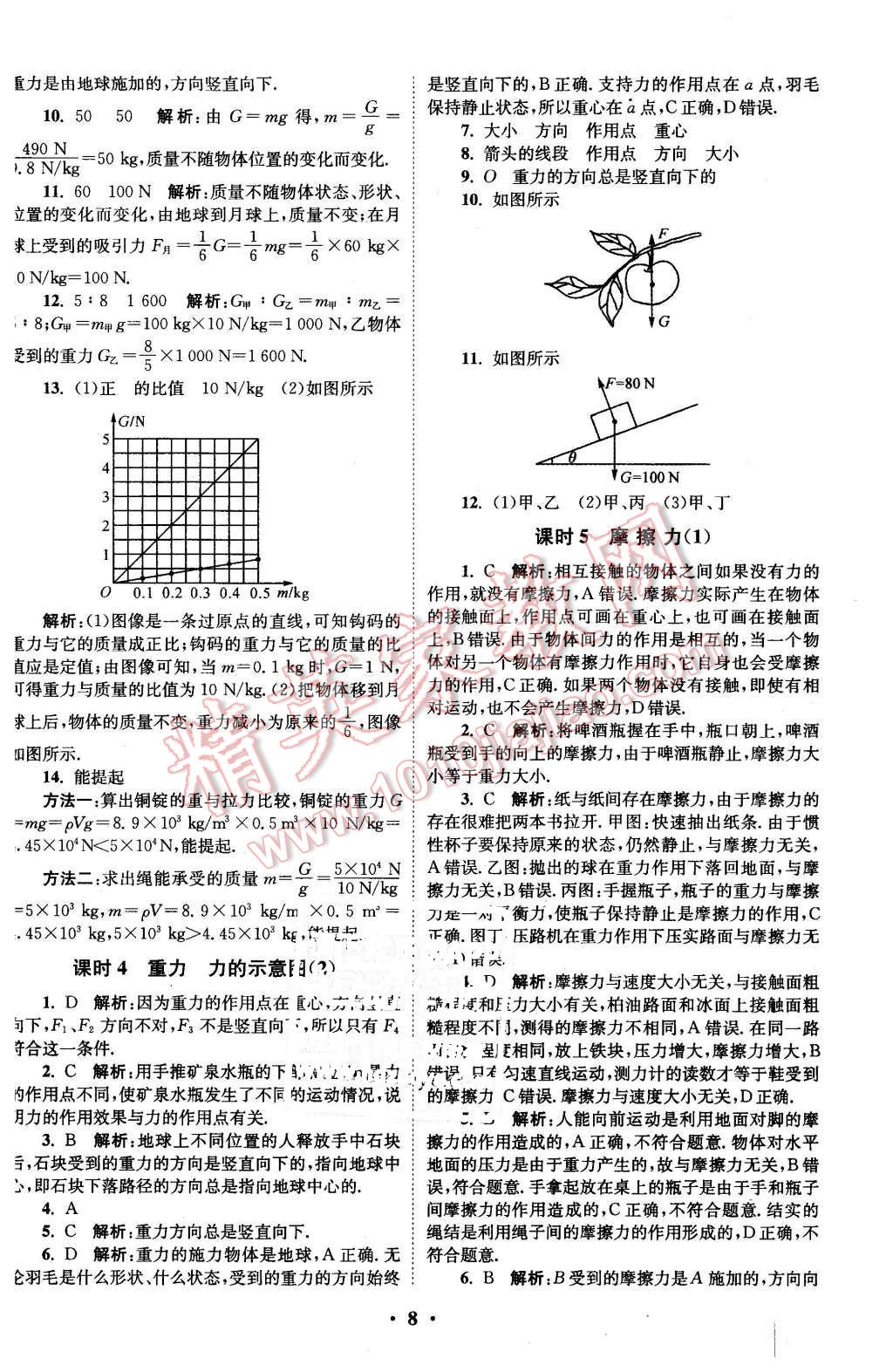 2016年初中物理小題狂做八年級下冊蘇科版基礎版 第8頁