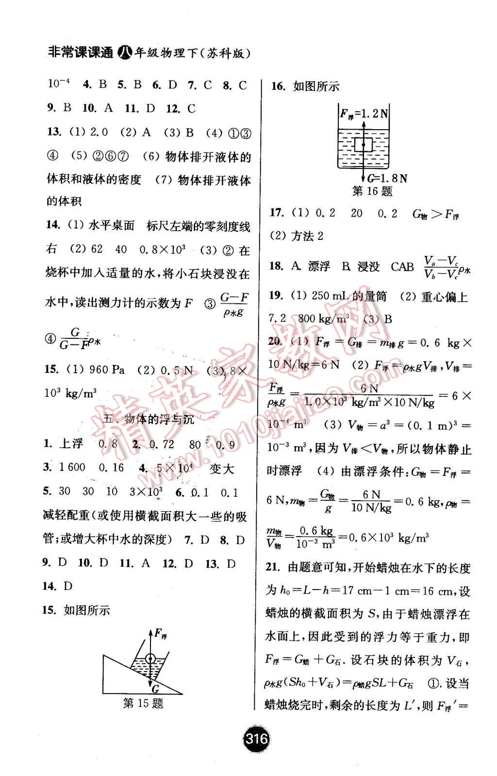 2016年通城學(xué)典非常課課通八年級(jí)物理下冊(cè)蘇科版 第10頁(yè)