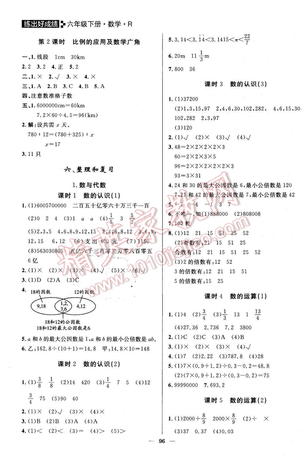 2016年練出好成績六年級數(shù)學(xué)下冊人教版 第8頁