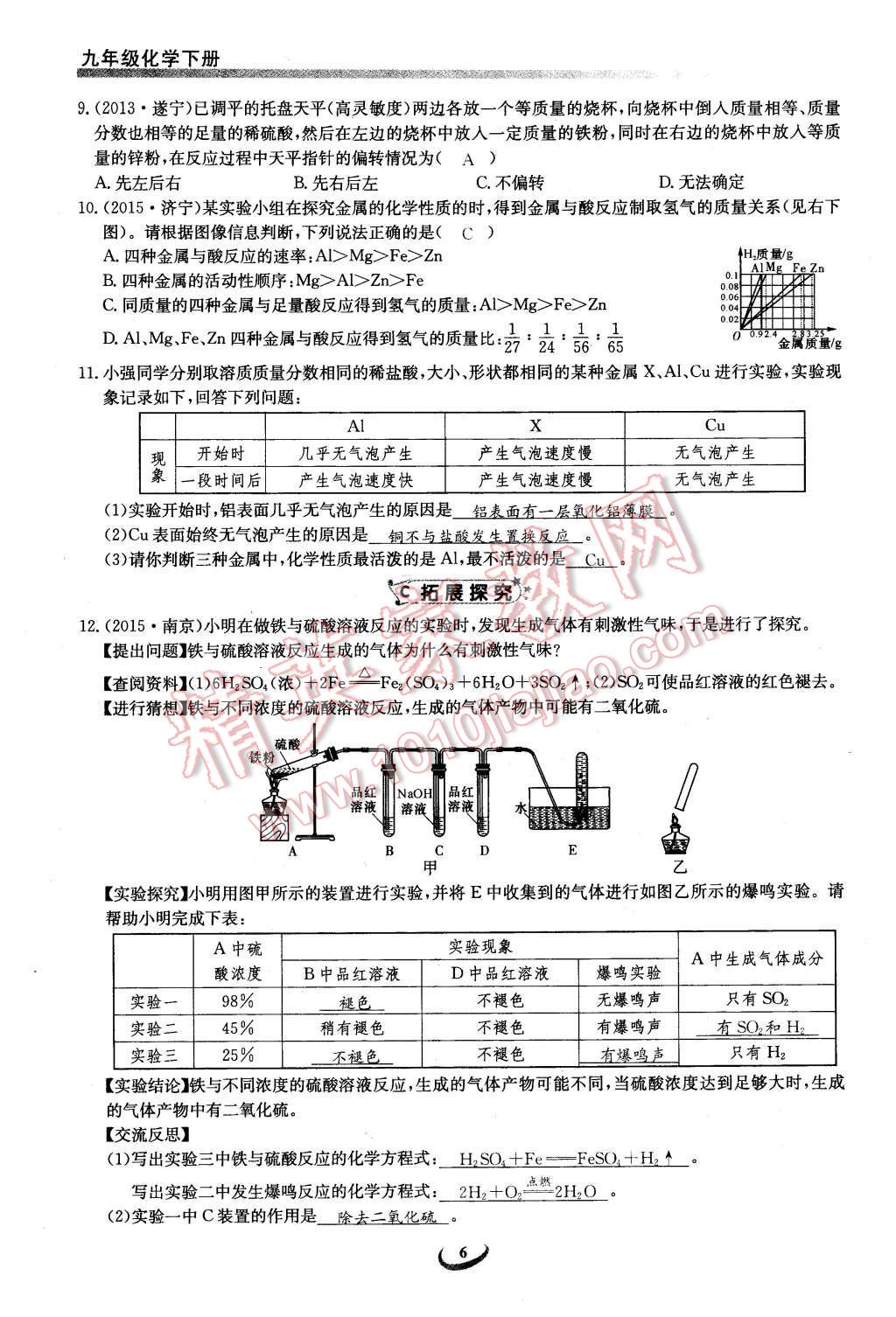 2016年思维新观察九年级化学下册人教版 第6页