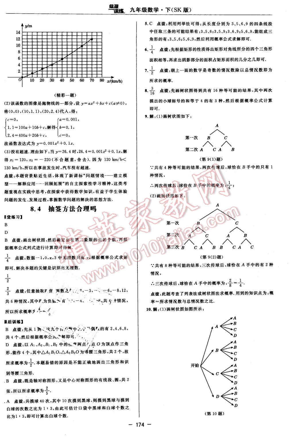 2016年點(diǎn)撥訓(xùn)練九年級(jí)數(shù)學(xué)下冊(cè)蘇科版 第44頁