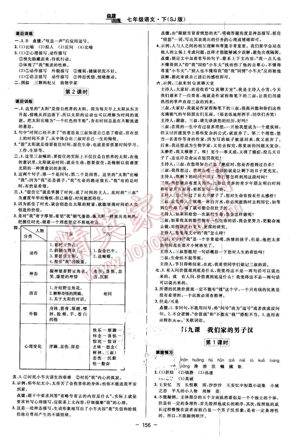 2016年點撥訓(xùn)練七年級語文下冊蘇教版 第10頁