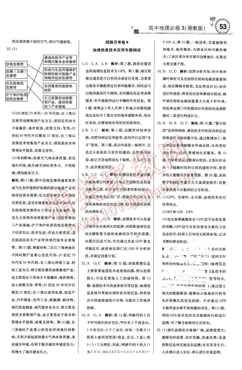 2016年輕巧奪冠周測(cè)月考直通高考高中地理必修3湘教版 第21頁(yè)