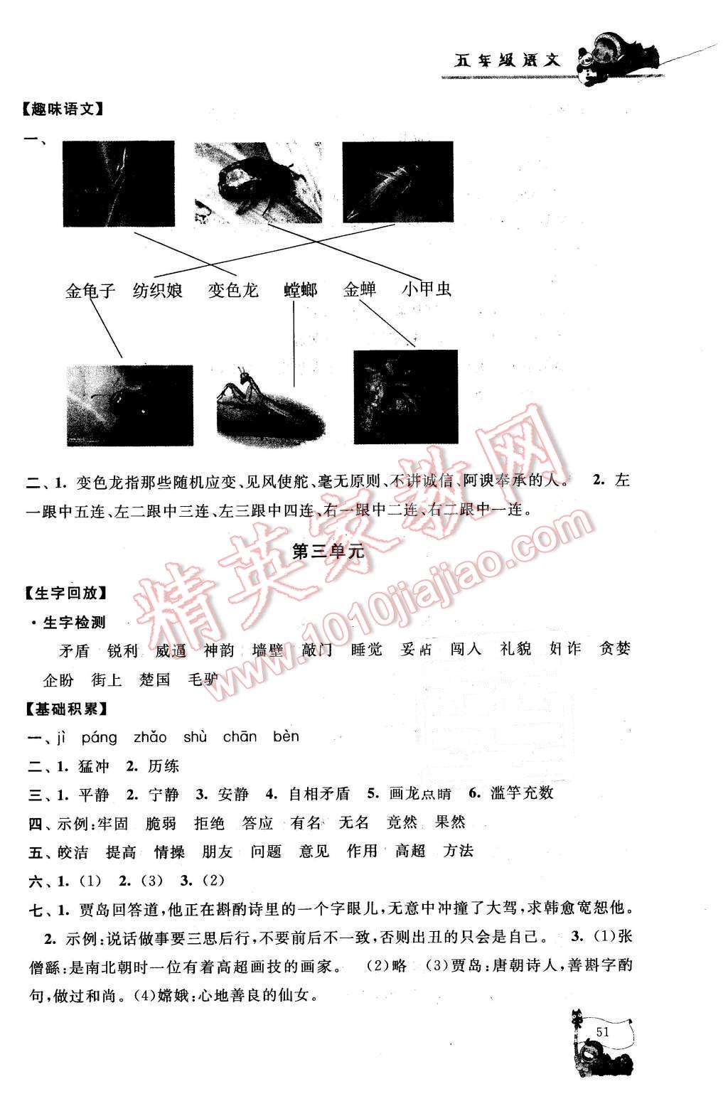 2016年寒假大串联五年级语文江苏版 第3页