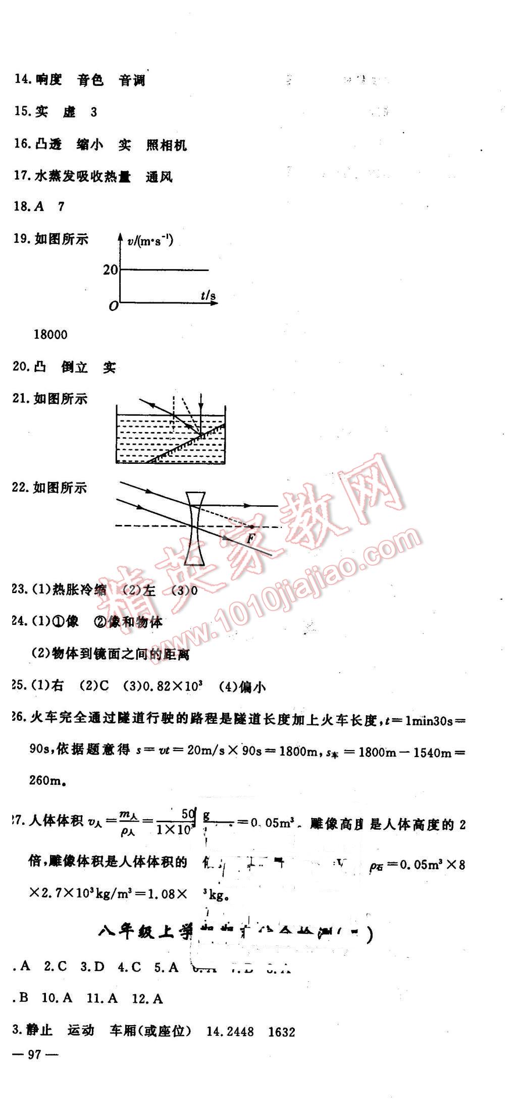 2016年時(shí)習(xí)之期末加寒假八年級(jí)物理人教版 第21頁(yè)