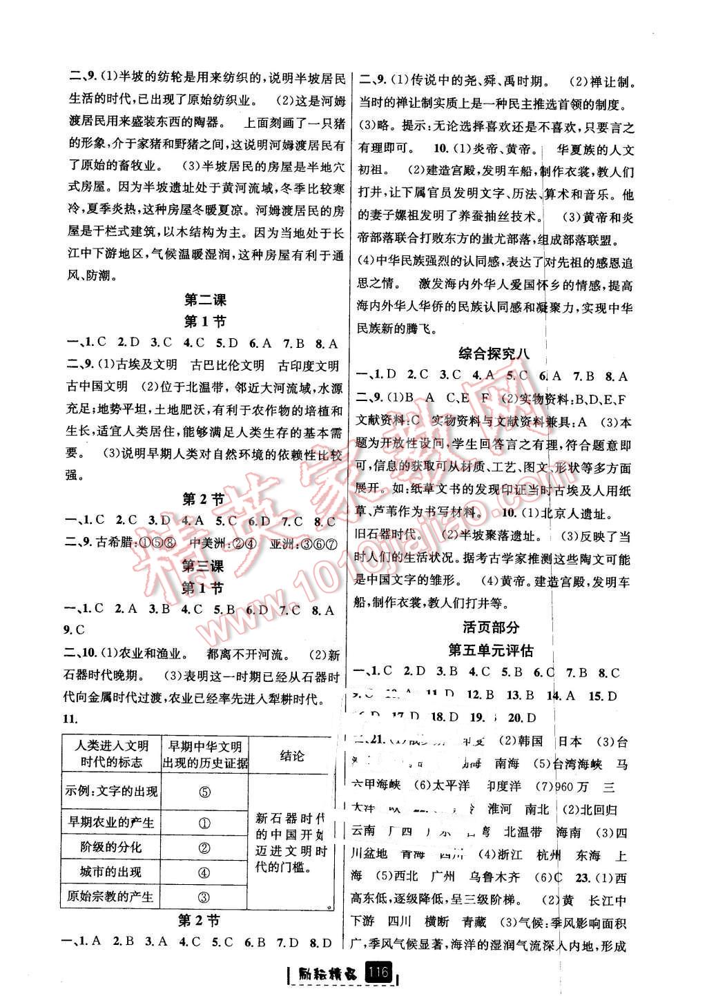 2016年勵(lì)耘書業(yè)勵(lì)耘新同步七年級(jí)歷史與社會(huì)思想品德下冊(cè)人教版 第6頁(yè)