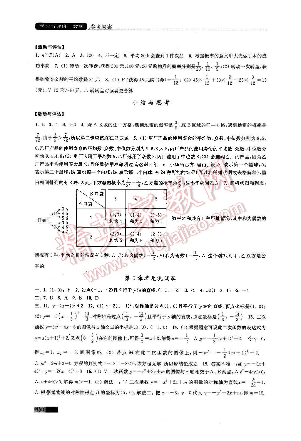 2016年學(xué)習(xí)與評價(jià)九年級數(shù)學(xué)下冊蘇科版江蘇鳳凰教育出版社 第14頁