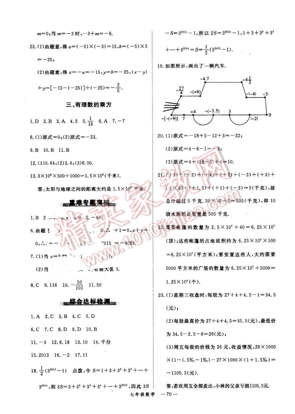 2016年時(shí)習(xí)之期末加寒假七年級(jí)數(shù)學(xué)人教版 第2頁(yè)