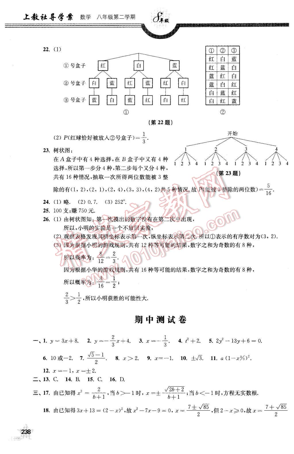 2016年上教社導(dǎo)學(xué)案八年級(jí)數(shù)學(xué)第二學(xué)期 第46頁(yè)