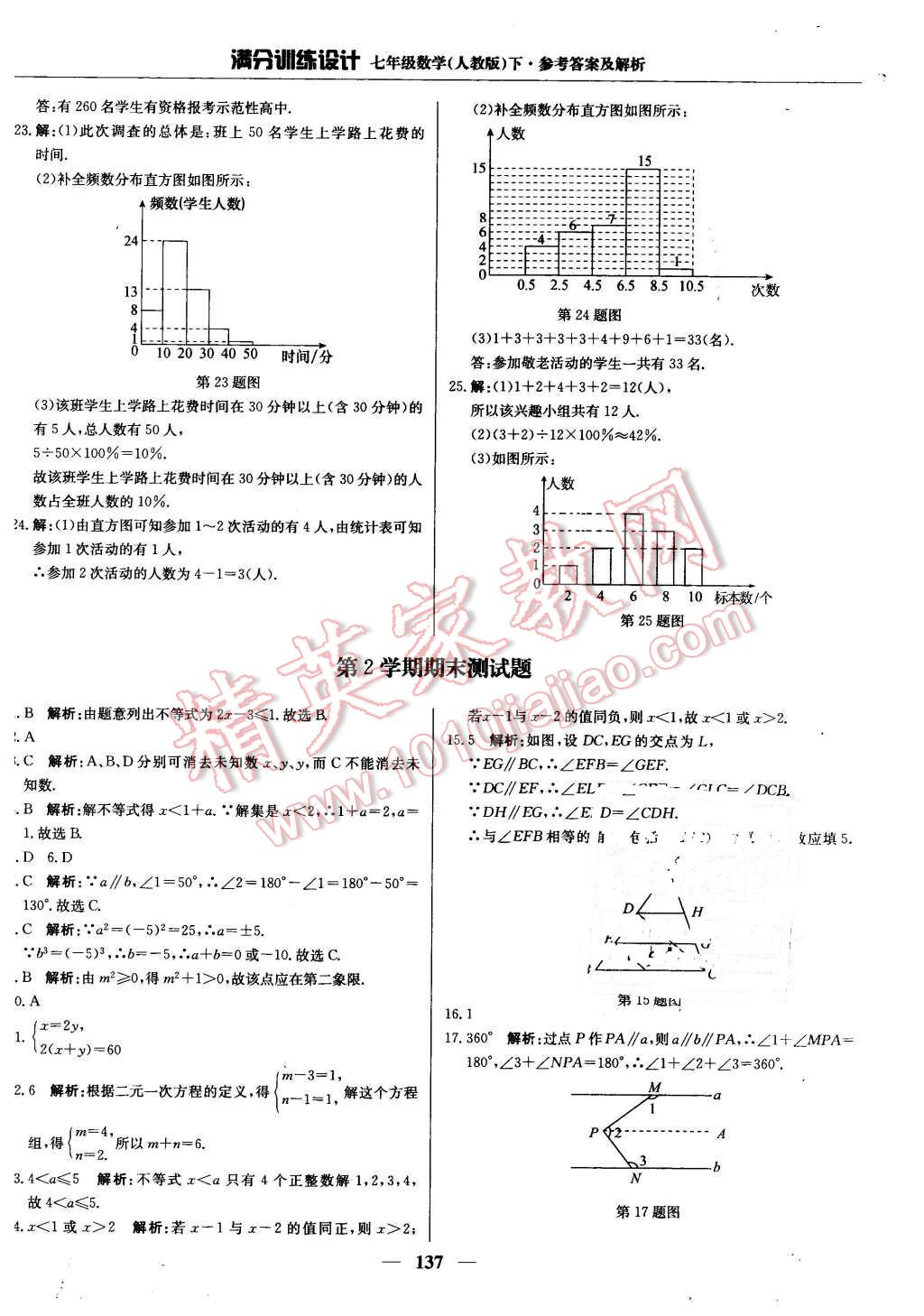 2016年滿分訓(xùn)練設(shè)計(jì)七年級(jí)數(shù)學(xué)下冊(cè)人教版 第26頁(yè)