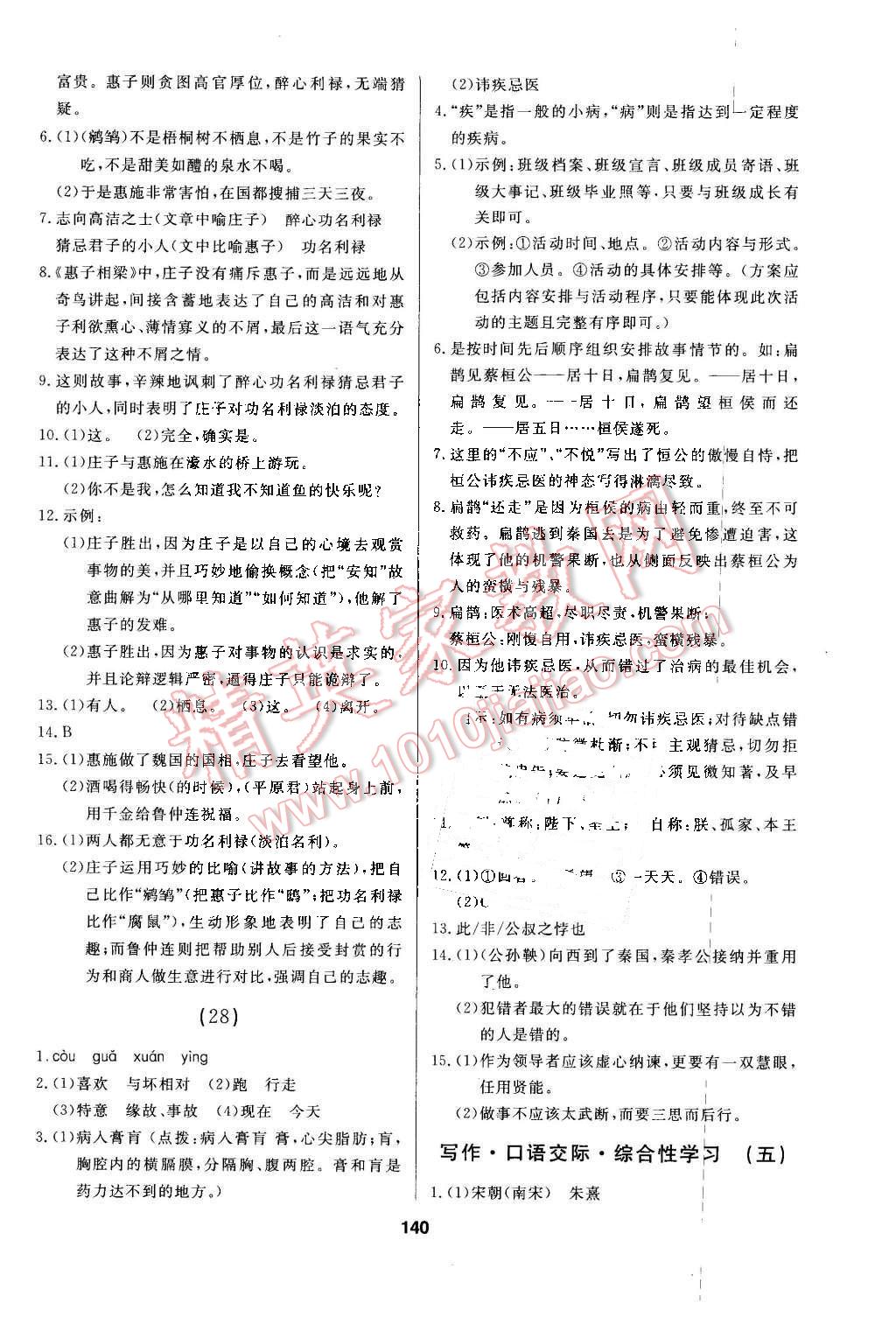 2016年试题优化课堂同步八年级语文下册人教版五四制 第18页