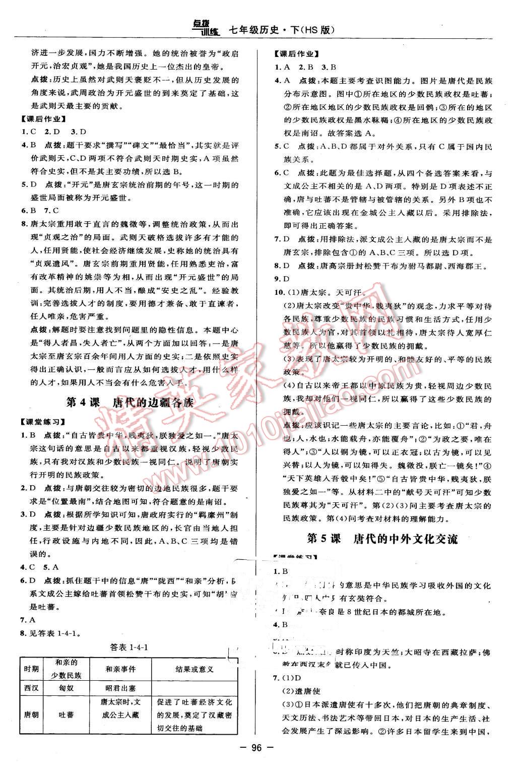 2016年點撥訓練七年級歷史下冊華師大版 第6頁