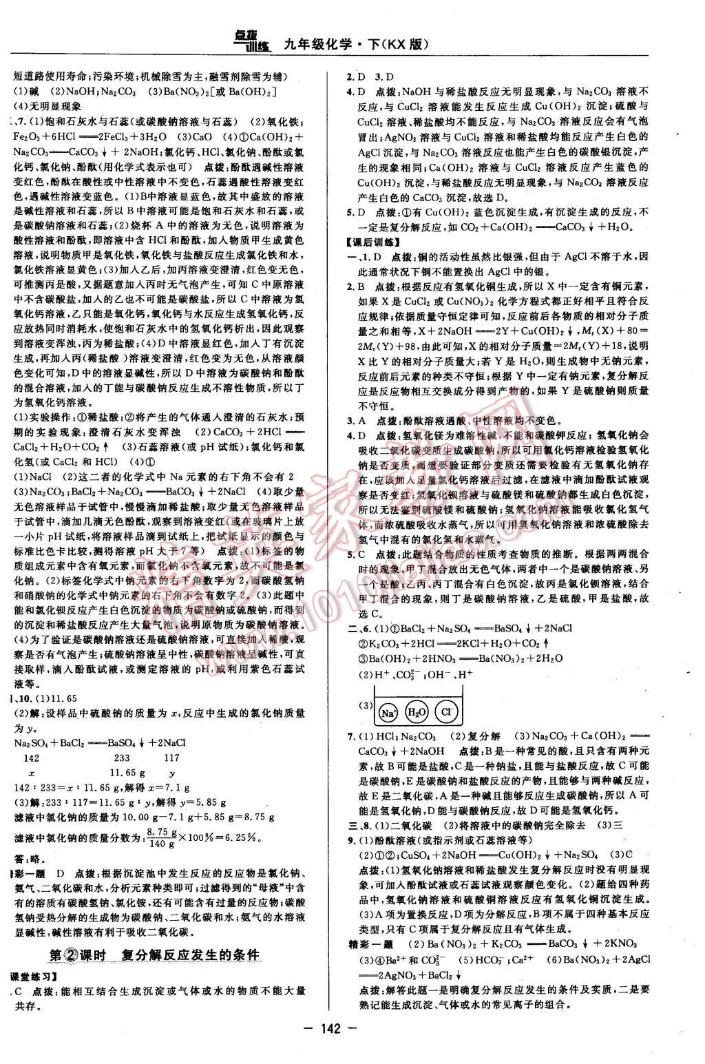 2016年點撥訓(xùn)練九年級化學(xué)下冊科學(xué)版 第20頁