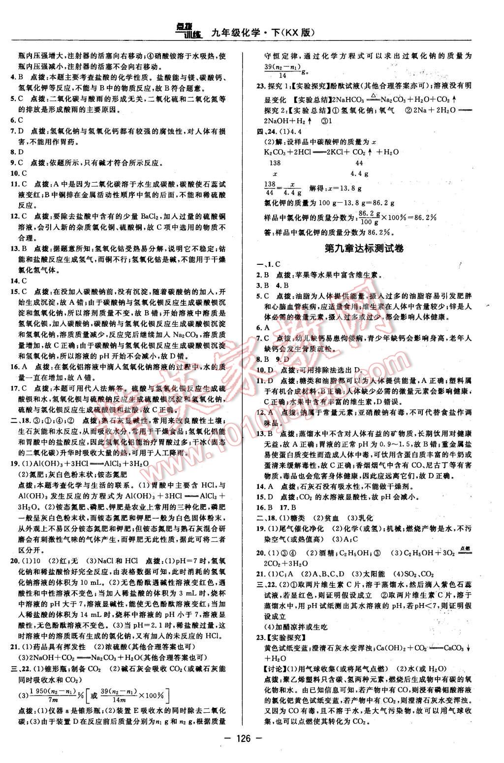 2016年點撥訓(xùn)練九年級化學(xué)下冊科學(xué)版 第4頁