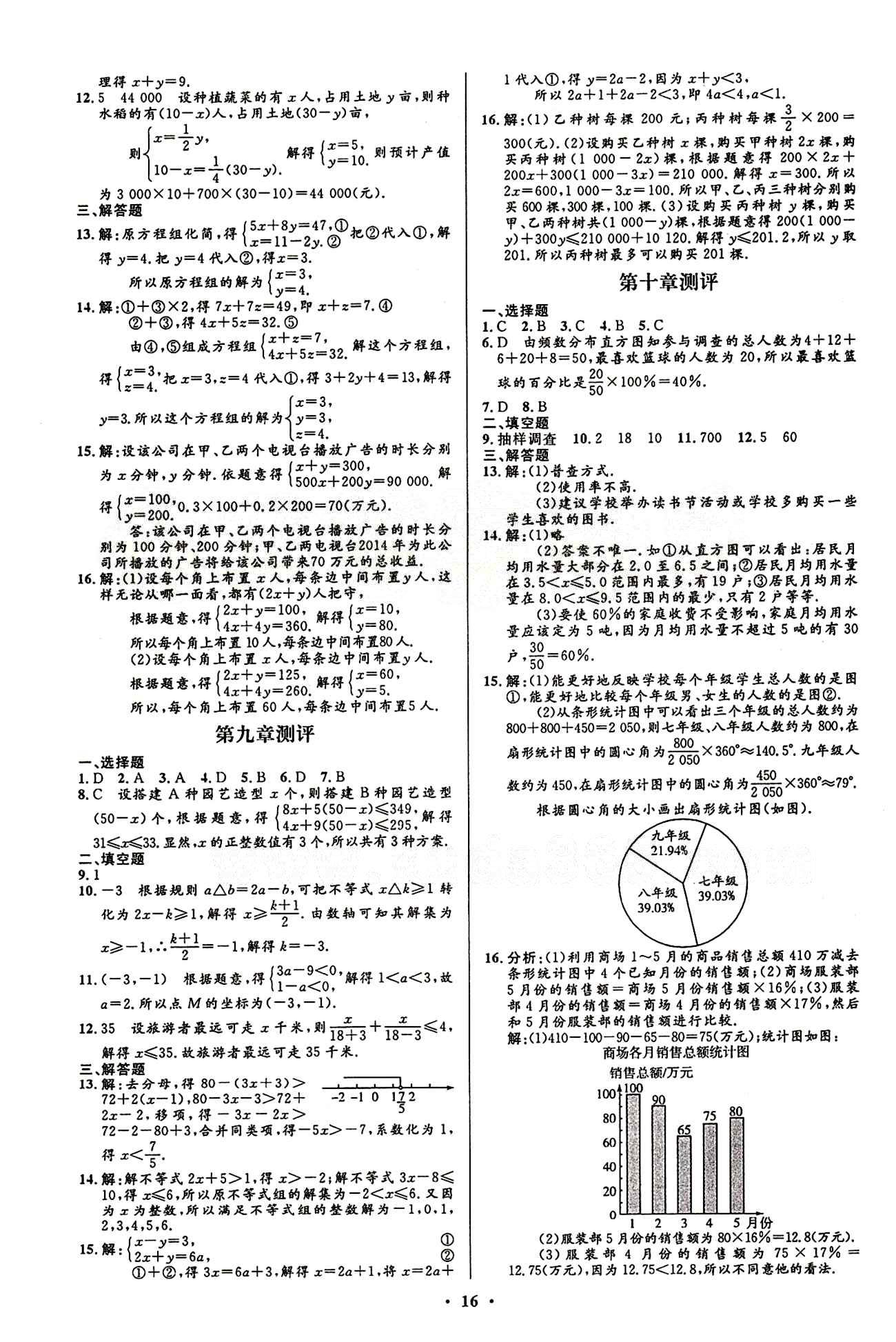 2015志鴻優(yōu)化初中同步測控全優(yōu)設(shè)計七年級下數(shù)學知識出版社 測評答案與解析 [2]